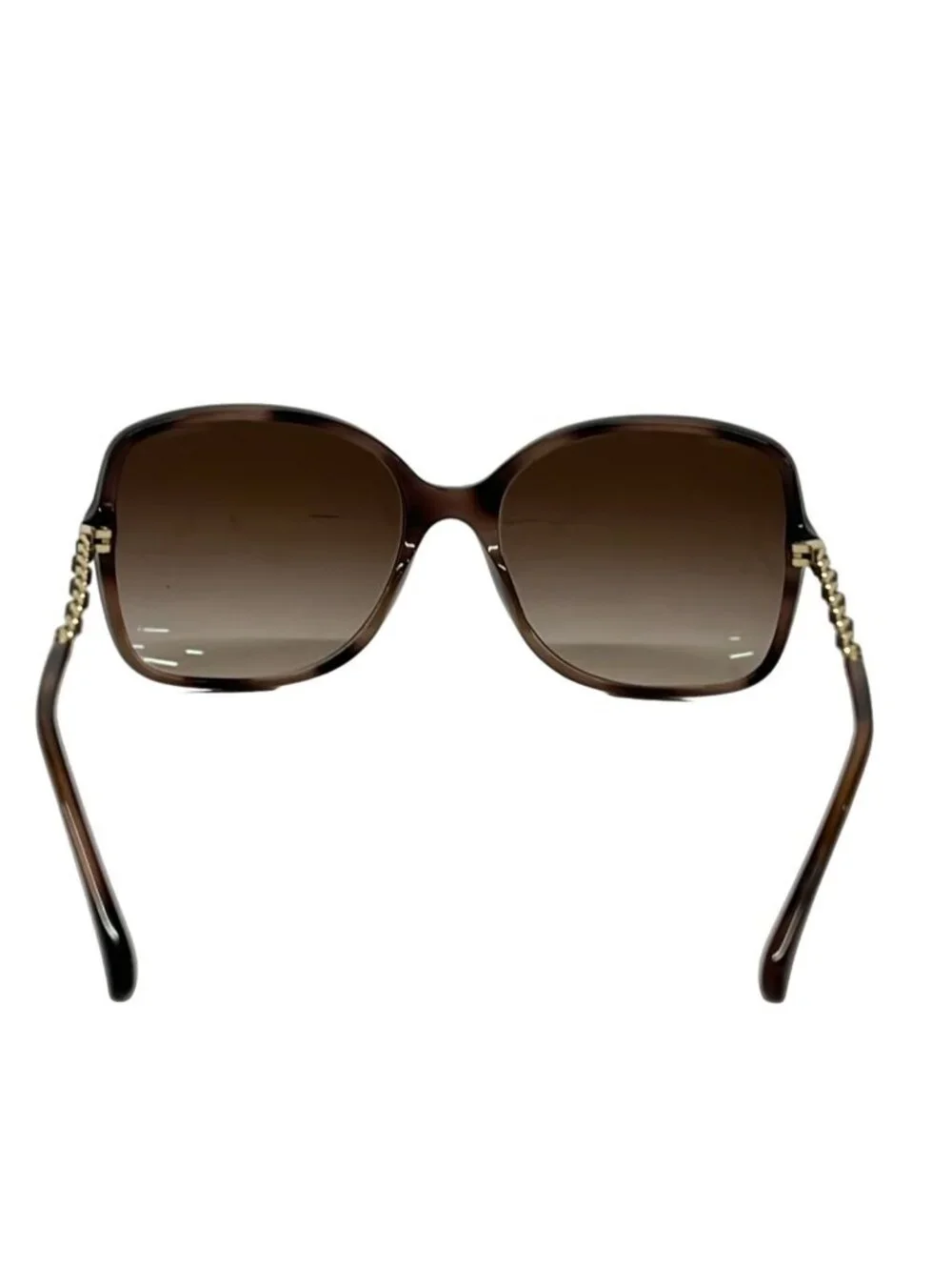 Chanel Sunglasses Dark Brown Gold Chain Eyewear